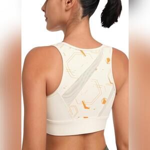 NWT Yvette Front Zip Racerback High Impact Running Sports Bra, 3XL